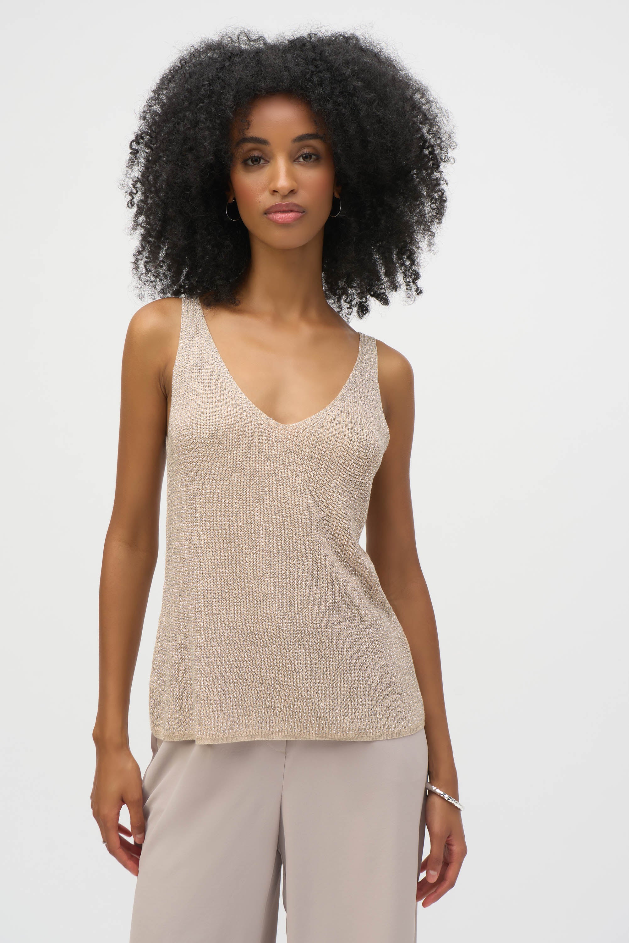 Camisole en tricot métallique avec strass - Joseph Ribkoff #252915