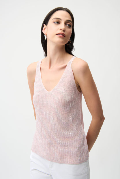 Camisole en tricot métallique avec strass - Joseph Ribkoff #252915