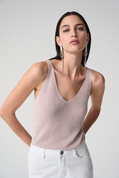 Camisole en tricot métallique avec strass - Joseph Ribkoff #252915