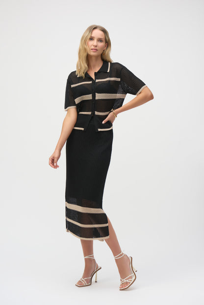 Open-knit striped skirt - Joseph Ribkoff #252923