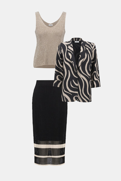 Open-knit striped skirt - Joseph Ribkoff #252923