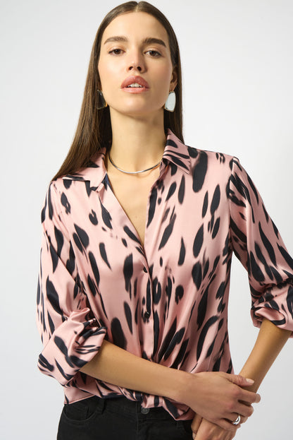 Glamour Feline - Joseph Ribkoff Satin Top #253059