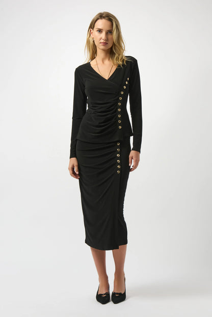 L’Élégance Noire Mondaine - Le Haut cache-cœur Joseph Ribkoff  #253140