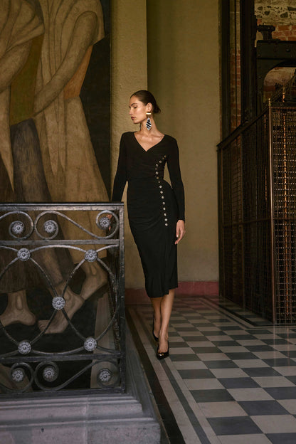 L’Élégance Noire Mondaine - Le Haut cache-cœur Joseph Ribkoff  #253140