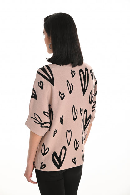 Elegant Hearts - Frank Lyman Knit Top #253721