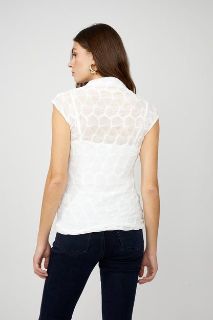 Off-white sleeveless pullover with patterns, by Frank Lyman #256443