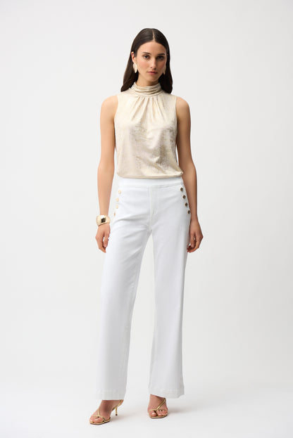 Élégance Dorée — Le Haut Sans Manches Métallisé Joseph Ribkoff #261008