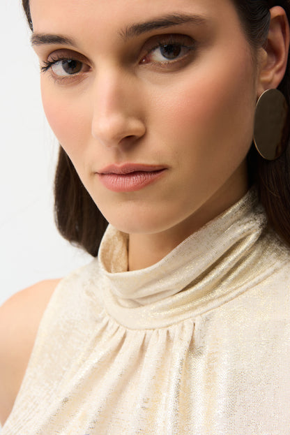 Élégance Dorée — Le Haut Sans Manches Métallisé Joseph Ribkoff #261008