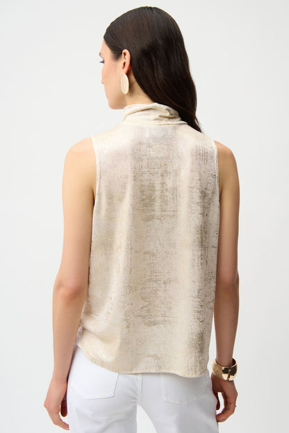 Élégance Dorée — Le Haut Sans Manches Métallisé Joseph Ribkoff #261008