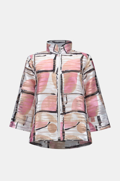 Boxy jacket in jacquard organza with abstract print - Joseph Ribkoff #261052