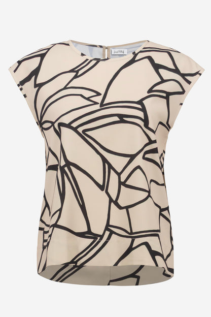 Boxy top in recycled fabric with abstract print - Joseph Ribkoff #261125