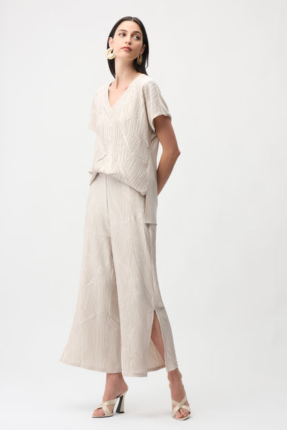 Pull-on pleated satin culottes - Joseph Ribkoff #261161