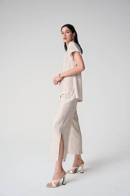 Pull-on pleated satin culottes - Joseph Ribkoff #261161
