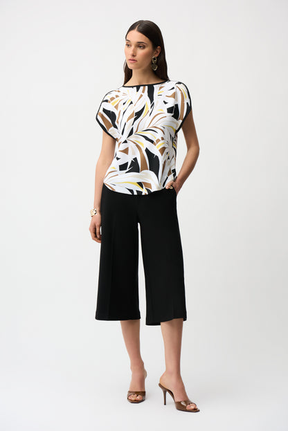 Haut boxy en tissu recyclé à imprimé tropical  - Joseph Ribkoff #261162