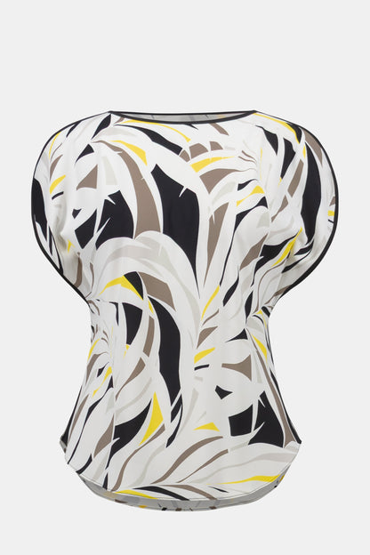 Haut boxy en tissu recyclé à imprimé tropical  - Joseph Ribkoff #261162