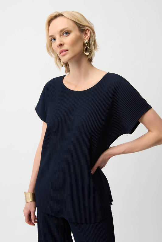 Boxy pleated scuba crepe top - Joseph Ribkoff #261192