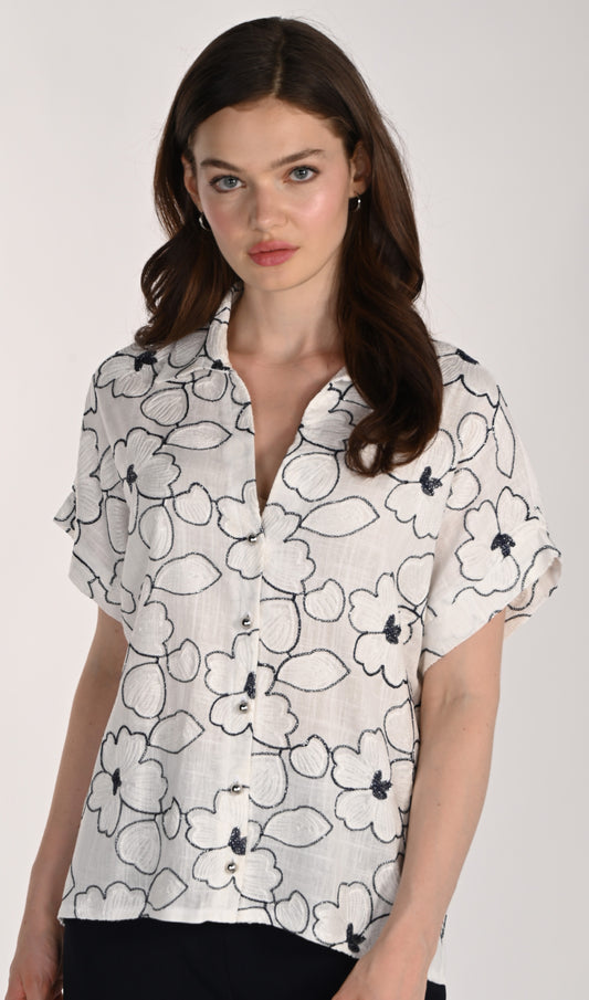 Chemisier Floral Brodé à Éclat Raffiné – Frank Lyman #261239