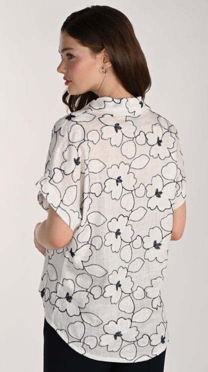 Chemisier Floral Brodé à Éclat Raffiné – Frank Lyman #261239