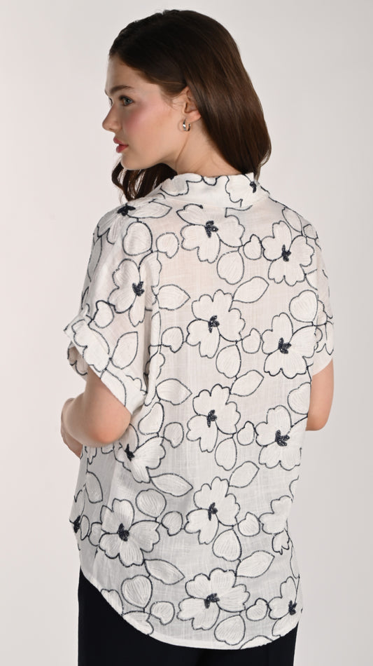 Chemisier Floral Brodé à Éclat Raffiné – Frank Lyman #261239