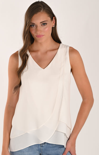 V-Neck Camisole with Layered Draping – Frank Lyman #261255
