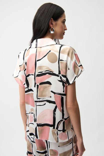 Haut boxy en satin à imprimé abstrait - Joseph Ribkoff  #261308