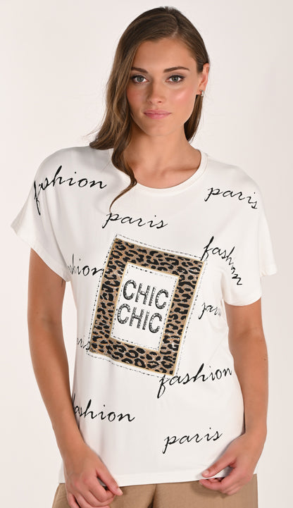 T-shirt Paris Fashion à Détails Strassés – Frank Lyman #261628