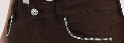 Jean Droit en Denim Orné de Strass et Fentes Latérales – Frank Lyman #261639