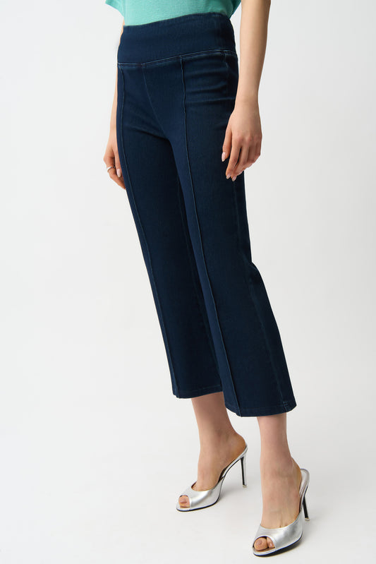 Pantalon évasé court en denim tricoté - Joseph Ribkoff #261953