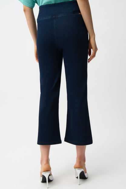 Pantalon évasé court en denim tricoté - Joseph Ribkoff #261953