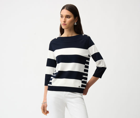 Tricot à rayures, avec encolure bateau - Joseph Ribkoff #261963