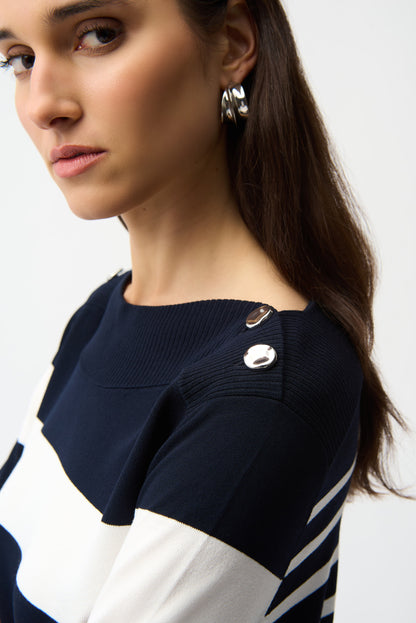 Tricot à rayures, avec encolure bateau - Joseph Ribkoff #261963