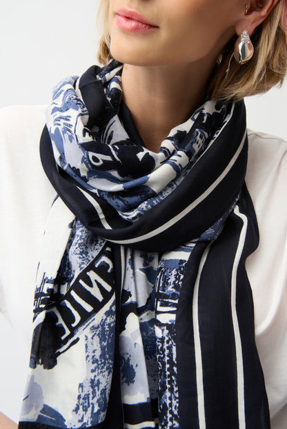 Conversational print modal scarf - Joseph Ribkoff #261988