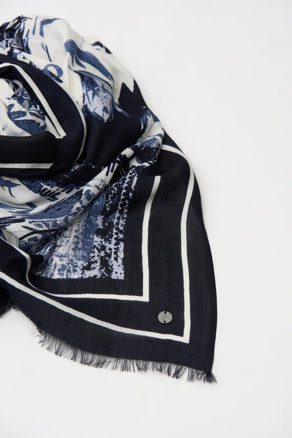 Conversational print modal scarf - Joseph Ribkoff #261988