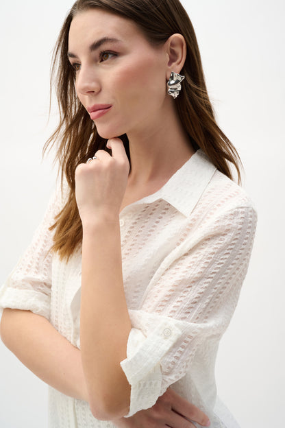 Blouse cocon en tissu tissé avec cordon coulissant - Joseph Ribkoff #262062