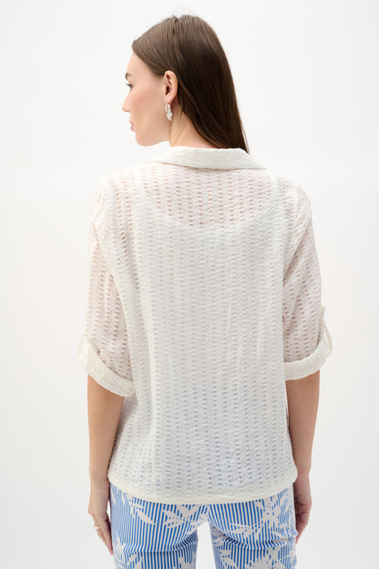 Blouse cocon en tissu tissé avec cordon coulissant - Joseph Ribkoff #262062