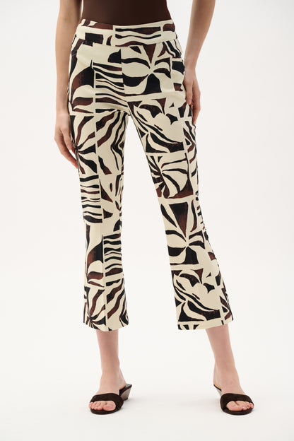 Pantalon évasé à enfiler en Millennium avec imprimé tropical - Joseph Ribkoff #262133