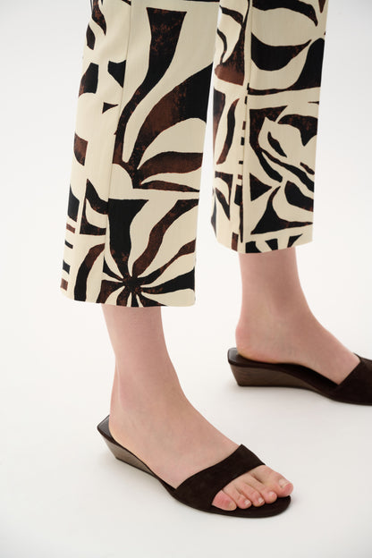 Pantalon évasé à enfiler en Millennium avec imprimé tropical - Joseph Ribkoff #262133