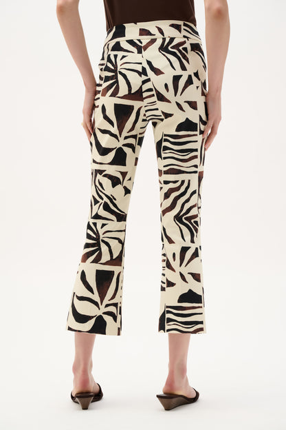 Pantalon évasé à enfiler en Millennium avec imprimé tropical - Joseph Ribkoff #262133