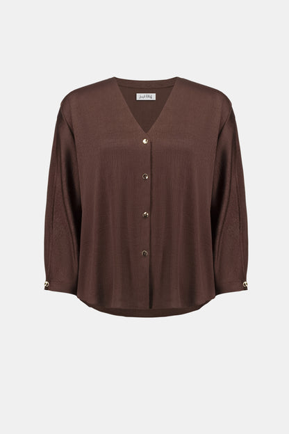 Haut boxy en satin froissé avec manches dolman - Joseph Ribkoff #262153