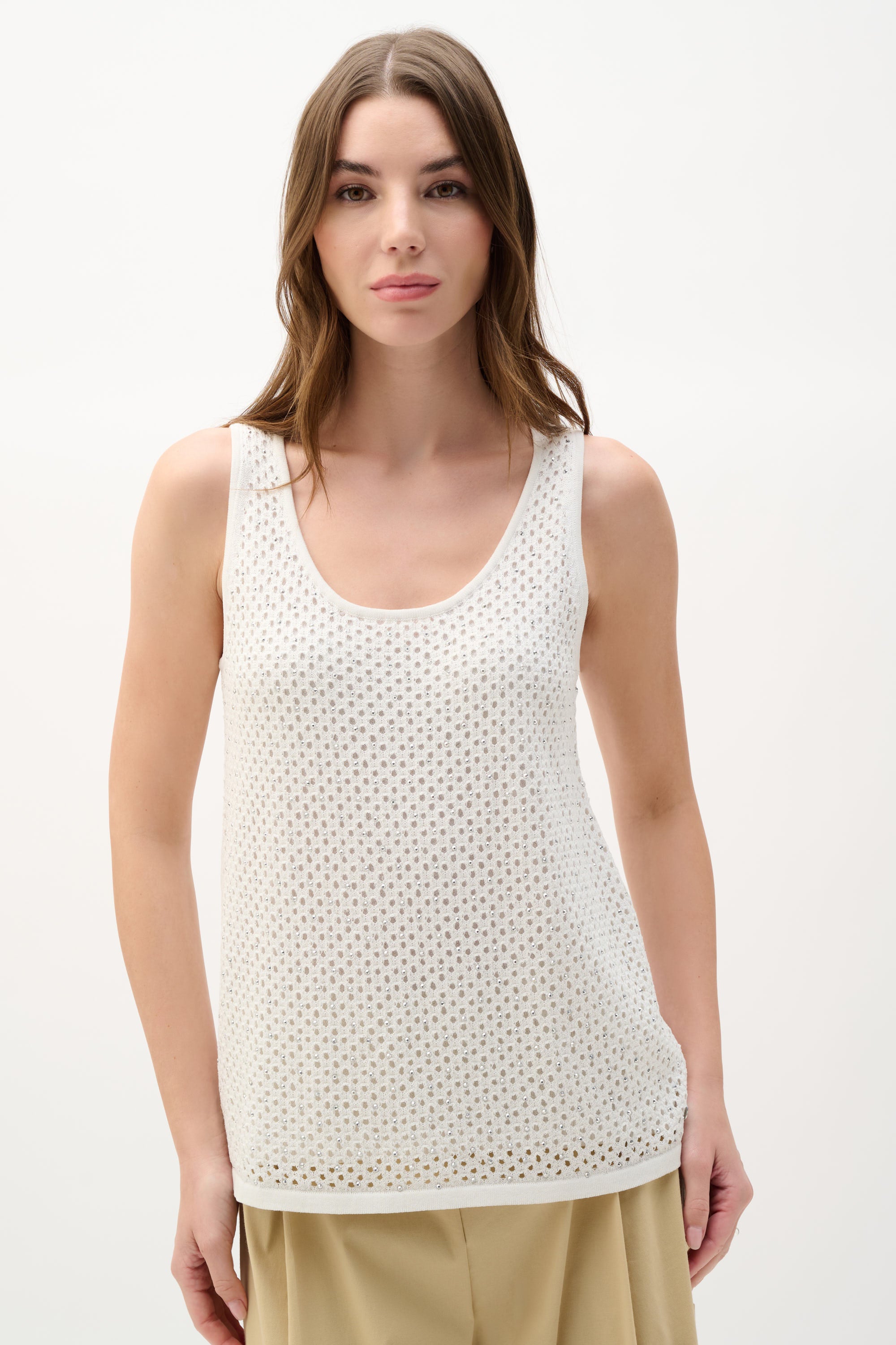 Camisole en tricot ornée de pierres thermocollées - Joseph Ribkoff  #262957