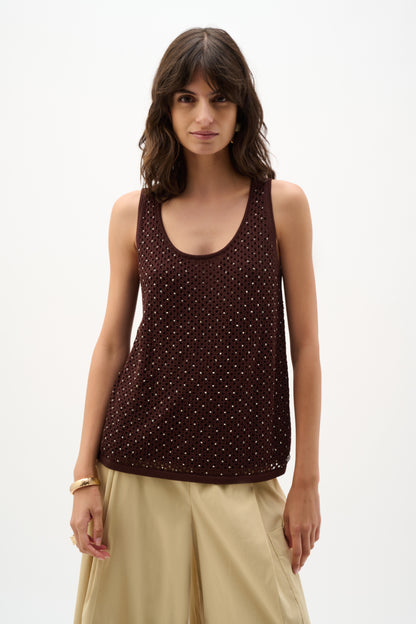 Camisole en tricot ornée de pierres thermocollées - Joseph Ribkoff  #262957