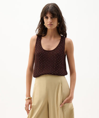 Camisole en tricot ornée de pierres thermocollées - Joseph Ribkoff  #262957