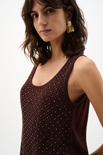Camisole en tricot ornée de pierres thermocollées - Joseph Ribkoff  #262957