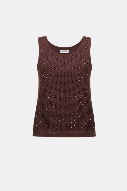 Camisole en tricot ornée de pierres thermocollées - Joseph Ribkoff  #262957