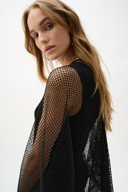 Draped open-knit jacket with fringe - Joseph Ribkoff #262973