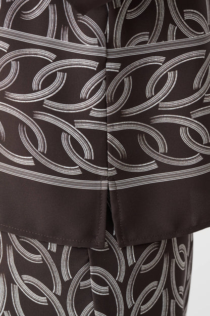 Boxy top in recycled woven chain print fabric - Joseph Ribkoff #263054