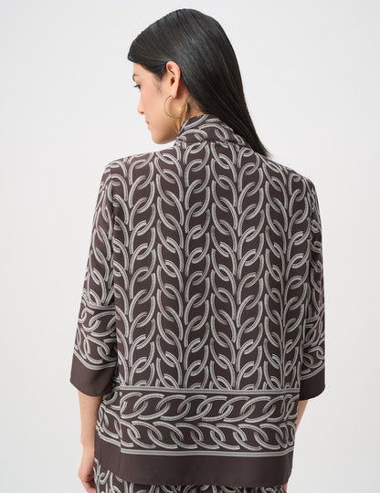 Boxy top in recycled woven chain print fabric - Joseph Ribkoff #263054