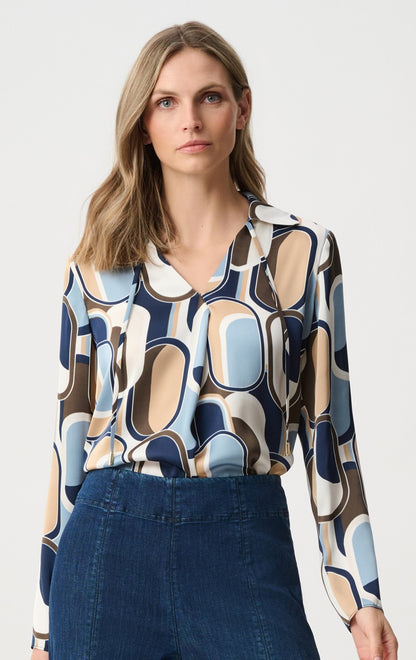 Geometric Recycled Satin Top - Joseph Ribkoff #263071