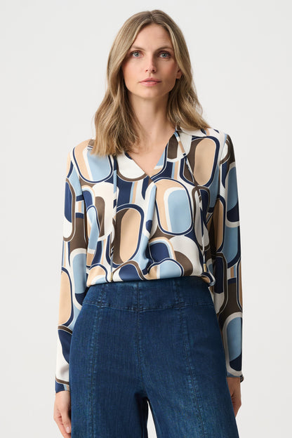 Geometric Recycled Satin Top - Joseph Ribkoff #263071