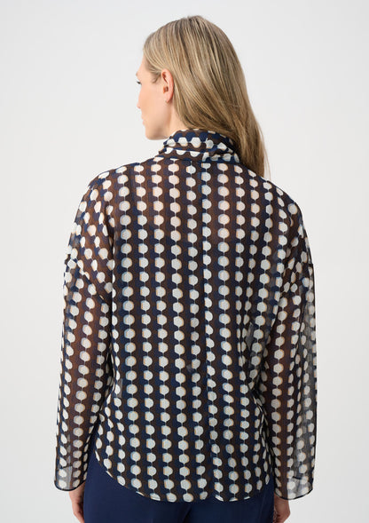 Blouse en mousseline à imprimé géométrique à col noué - Joseph Ribkoff  #263102